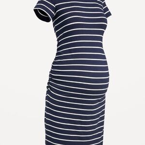 Old Navy Maternity Classic Navy and White Midi Dress